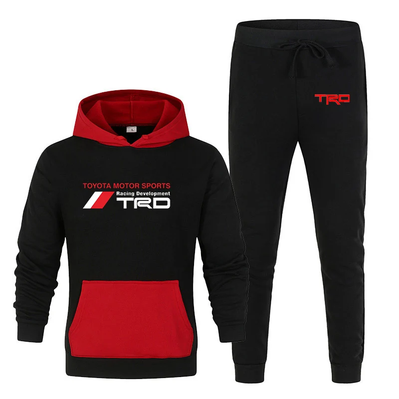 

New Men's Brand Toyota Motorsport TRD Print Set Harajuku Jackets Sport Suits Hip Hop Male Hoodies Fashion Casual Sweatpant Set