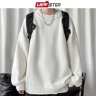 Мужской однотонный яркий свитер LAPPSTER, модель 2022, мужская уличная одежда в корейском и японском стиле, пуловеры, винтажный модный свитер Y2k 5XL