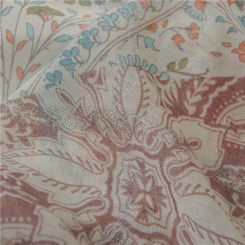 Women Summer Sunscreen Shawl Taro Purple Flower Vine Hot Silver Lace Edging Voile hijab scarf | Аксессуары для одежды