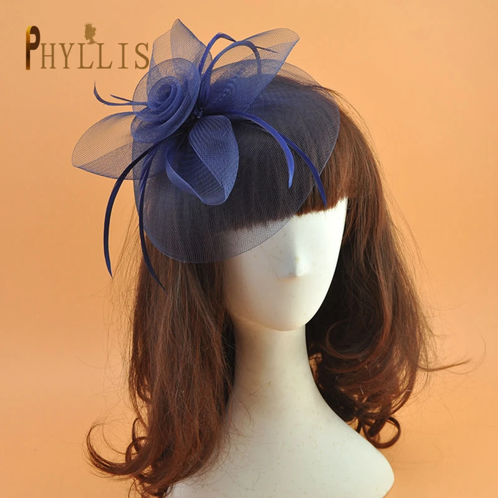 

JM14 Vintage Ladies Fascinators Pillbox Hat With Veil Black Blue Hair Clip Headband Lady Veil Wedding Party Headdress