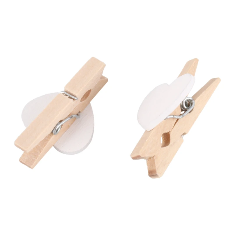 Вечерние фотобумага в форме сердца ремесла мини деревянный зажим Peg 100 шт