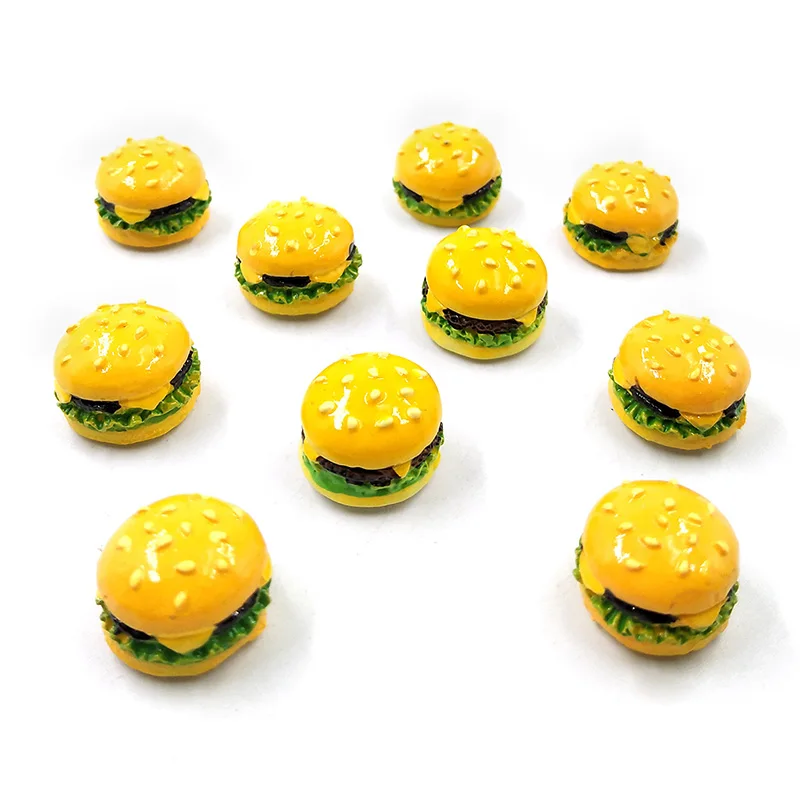 10pcs Hamburgs DIY Bean смолы магниты на холодильник креативный сувенир с мультипликационным героем холодильники магнитный стикер сообщений домашний декор кухонные аксессуары - Цвет: 10pcs Hamburgs
