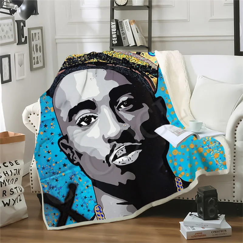 

2pac Tupac 3d Printed Fleece Blanket for Beds Thick Quilt Fashion Bedspread Sherpa Throw Blanket Adults Kids 01