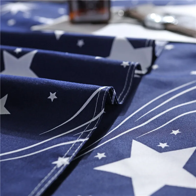 Комплект постельного белья с голубыми звездами пододеяльником и