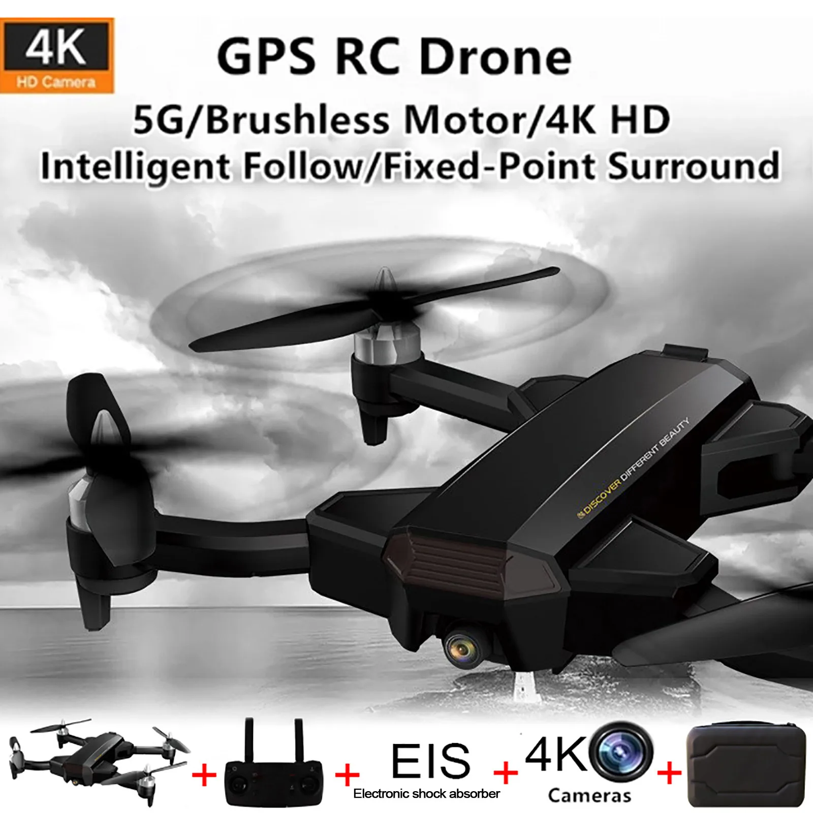

Новинка, ZD10 5G WIFI FPV GPS бесщеточный Радиоуправляемый Дрон 4K EIS HD камера, Квадрокоптер, оптический летающий самолет, дроны