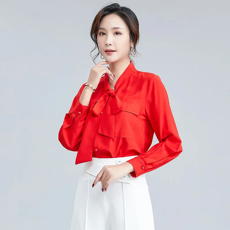 

Women's New Spring 2021 Floating Led Single-breasted White Commuter Stand Collar Bowknot Simple Cardigan
