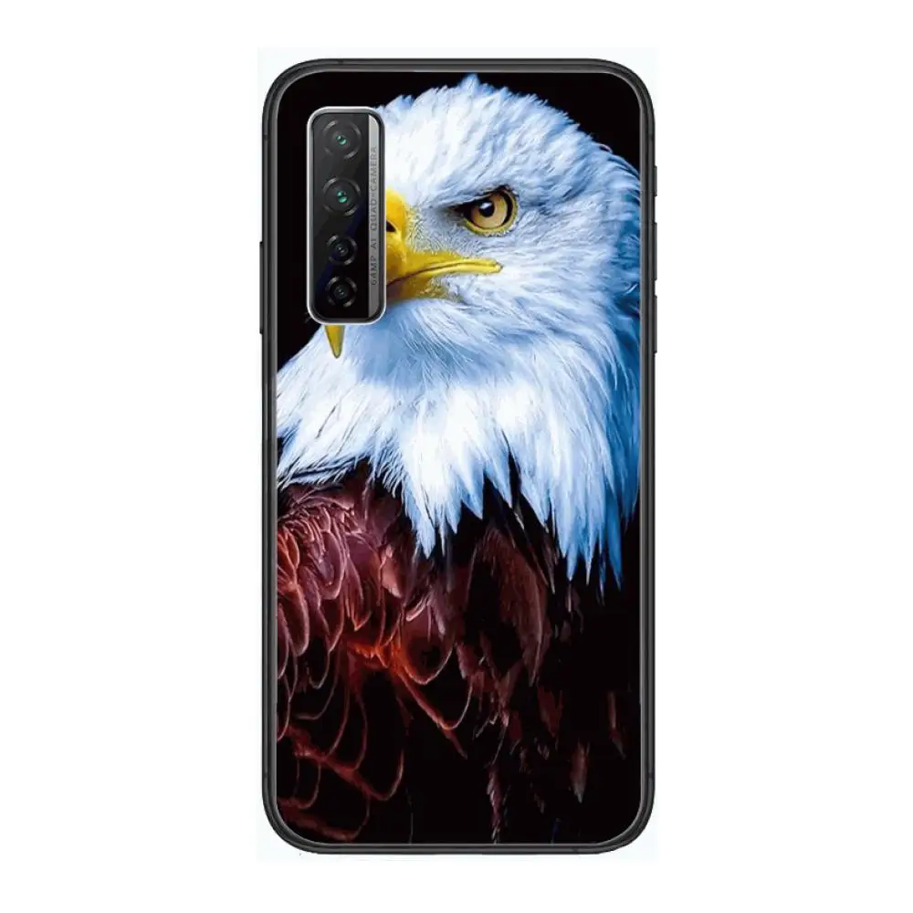 

Exquisite Eagle Phone Case For Huawei mate 40 30 10 20 40 8 9 Lite Z Pro Black Etui 3D Coque Painting Hoesjes 5g black