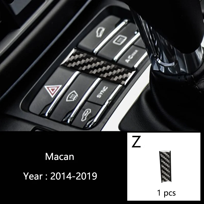 

Аксессуары для Porsche Macan 2014-20, углеродное волокно, внутренняя переключение передач, кондиционер, CD-панель, дверной подлокотник, накладка, наклейка