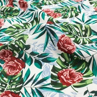 white and green leaf pure cotton fabric reactive printing and dyeing for dress tissus au m%c3%a8tre telas por metro tissu vestidos