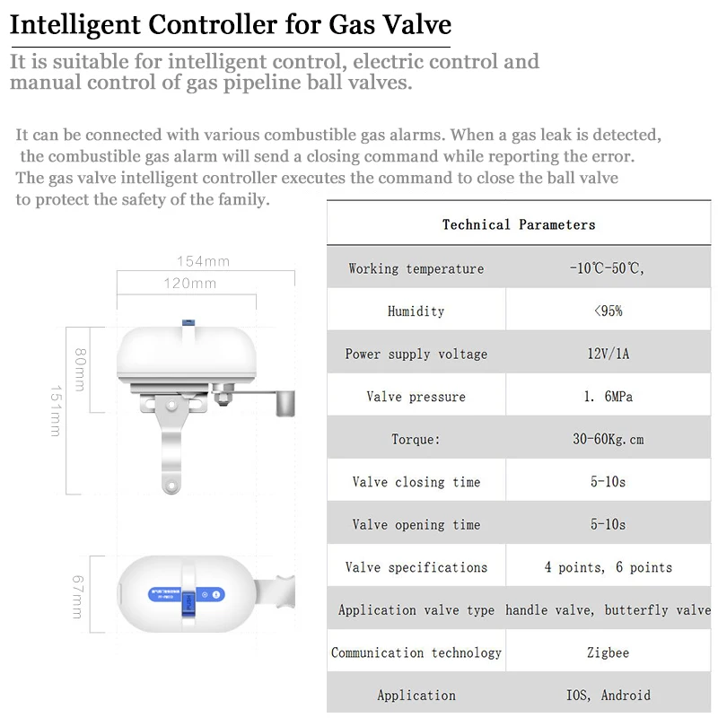 

Tuya ZigBee Valve Smart Water/Gas Valve Automation Control Work With Alexa Google Assistant Smart Life High Quality