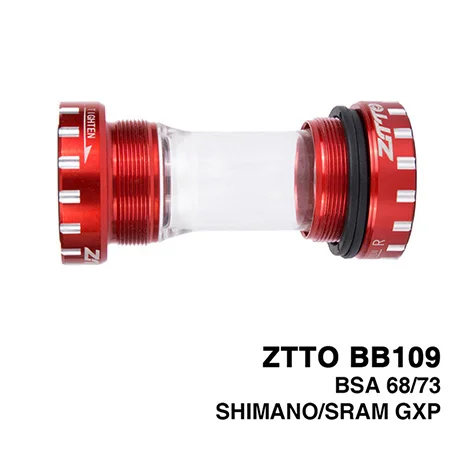 ZTTO BB109 керамический подшипник велосипедный кронштейн MTB дорожный велосипед BSA 68/73 совместимый для SH SR GXP шатуны - Цвет: Non-ceramic Red
