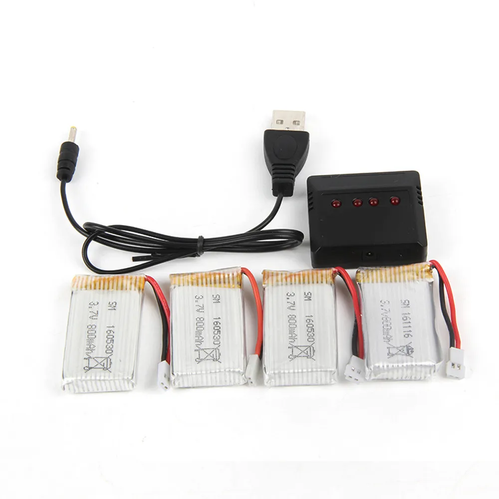 HIINST 3 7 V 800mAh литий-полимерный Батарея (4 шт.) с 4 в 1 Зарядное устройство для x5c x5sw x5 L15