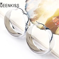qeenkiss eg817 fine jewelry wholesale fashion woman girl birthday wedding gift big round titanium stainless steel hoop earrings