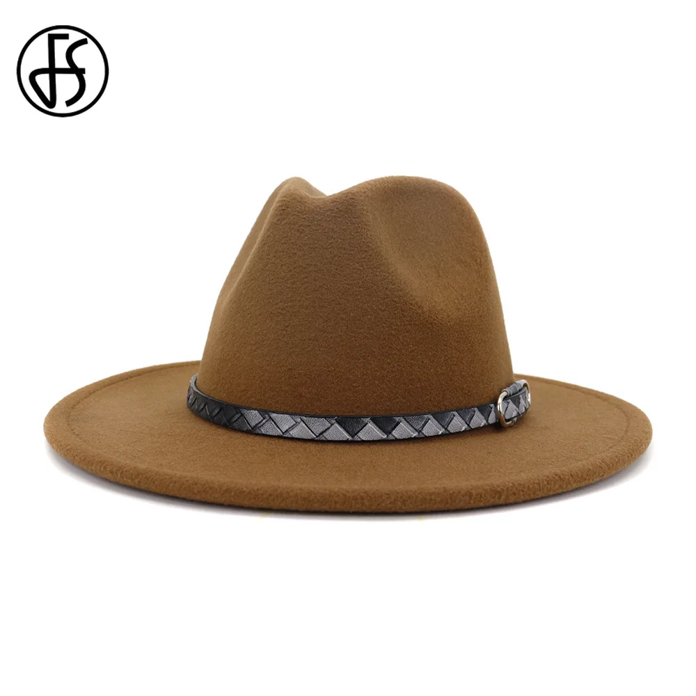 FS лимонно зеленый белый шерсть войлочная фетровая шляпа с широкими полями шапки