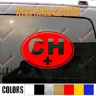 Швейцарская швейцарская CH овальная наклейка с кодом страны виниловая наклейка без фона, выберите свой размер и цвет!