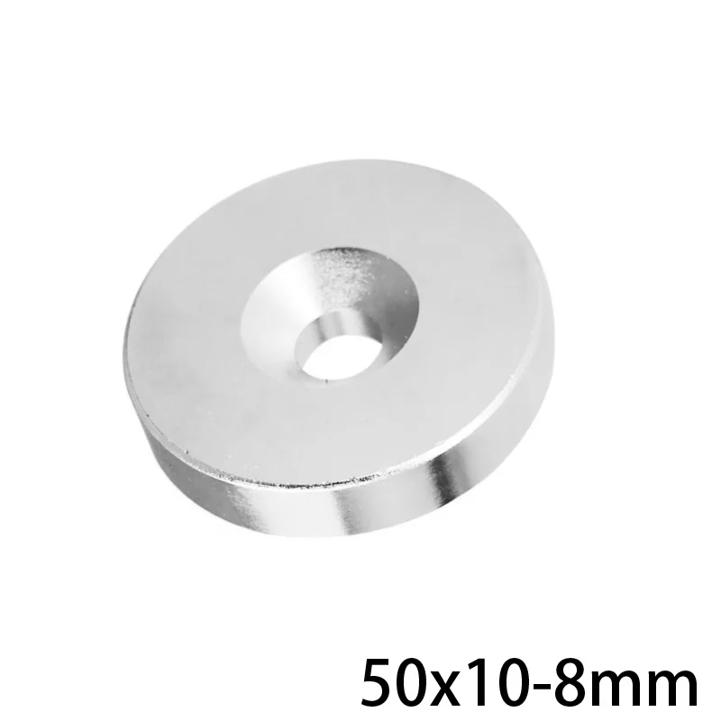 1/2/3/5 шт. 50x10-8 Сильный цилиндр редкоземельный магнит 50*10 отверстие 8 мм Круглые