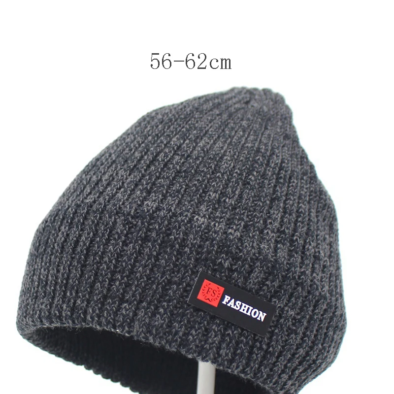 

Beanies Men Winter Hat Women Knitted Hats For Men Cap Winter Beanie Hat Gorro Thick Warm Brimless Fur Bonnet Men's Cap