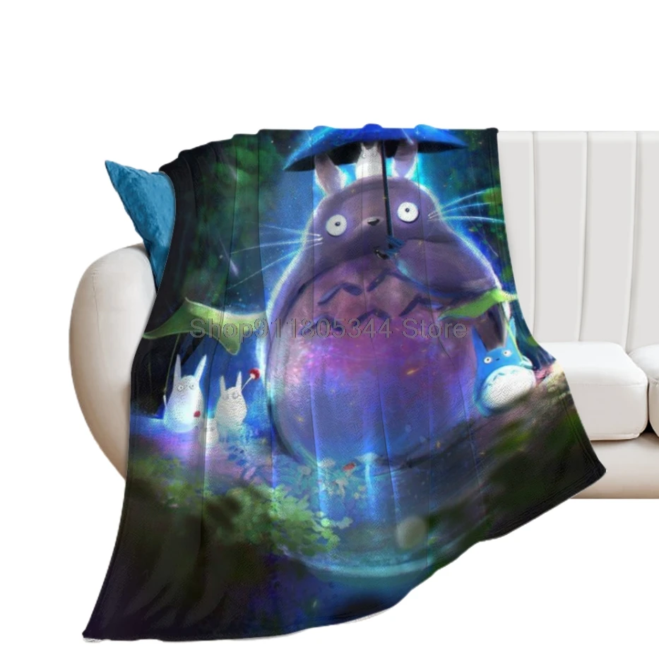 

Studio Ghibli Totoro Throw Blanket Fuzzy Warm Throws for Winter Bedding 3D Printing Soft Micro Fleece Blanket