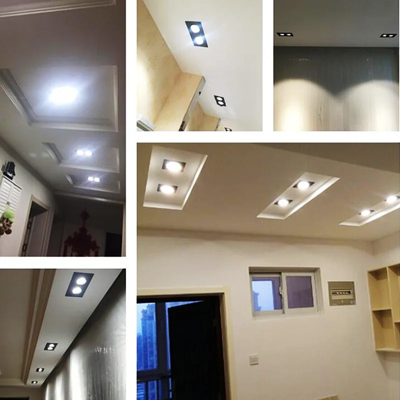 Новые квадратные встраиваемые COB светодиодные светильники 7 Вт 9 12 точечные