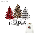 Пластырь на рождественскую елку для одежды, моющаяся утюговая переводная футболка сделай сам, термопереводная наклейка Hooides для родительской и детской одежды