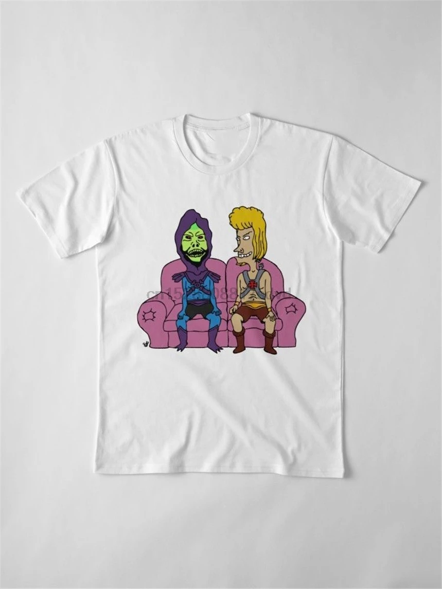 Футболка с надписью Мастер Вселенной X Beavis And Butthead He-Man Skeleton белая уличная одежда
