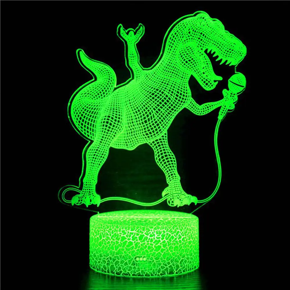 

Desktop bedside 3D LED for funny dinosaur night light gift desktop decoration remote control touch children's usb LED table lamp