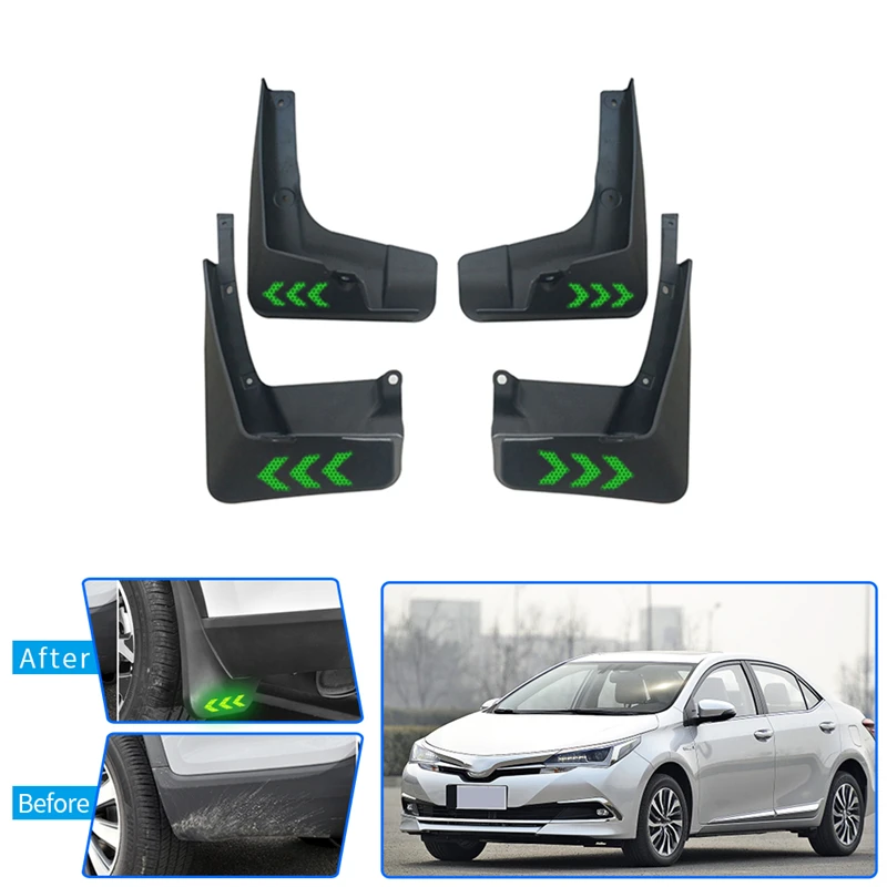 Green Брызговики для Toyota Corolla Брызговики автомобильные Светоотражающие Предупреждение ющие брызговики крыло брызговиков Вспышки Аксессуары - Color: Green
