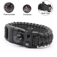 15 in 1 paracord survival bracelet multi function military emergency camping rescue edc tools escape tactics wrist strap