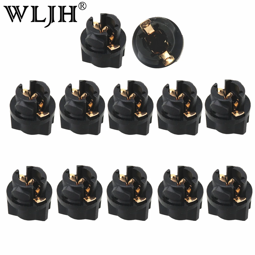 WLJH 500pcs T5 Twist Lock Socket Wedge Base 3/8&quot Led Dashboard Instrument Panel Cluster Dash Bulb Lamp Holder 37 74 73 | Автомобили и