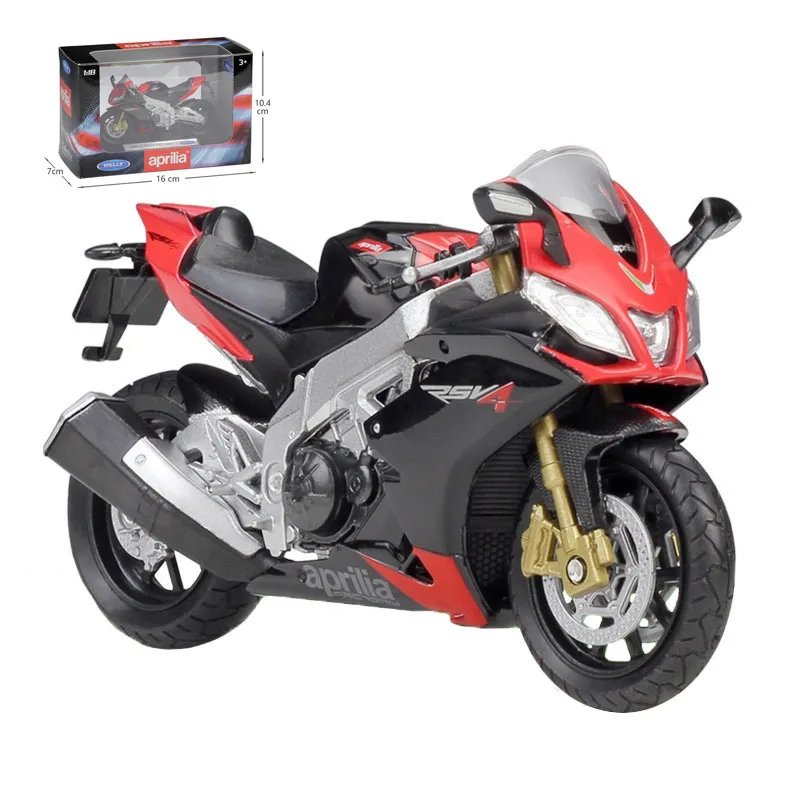 

Welly Детские Игрушечные Машинки 1:18 Aprilia RSV4, литой металлический масштаб, модель мотоцикла, набор для демонстрации коллекций, подарки, игрушки