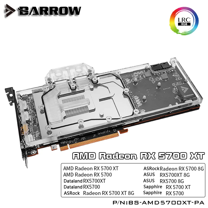 Курган водяного блок использовать для AMD Radeon RX 5700/5700XT GPU карты/полное покрытие GPU Медь радиаторный блок/5В 3PIN заголовок A-RGB