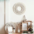 Макраме, настенное круглое зеркало, богемный декор, гобелен, домашний декор для квартиры, спальни, гостиной, детской вечерние чные украшения