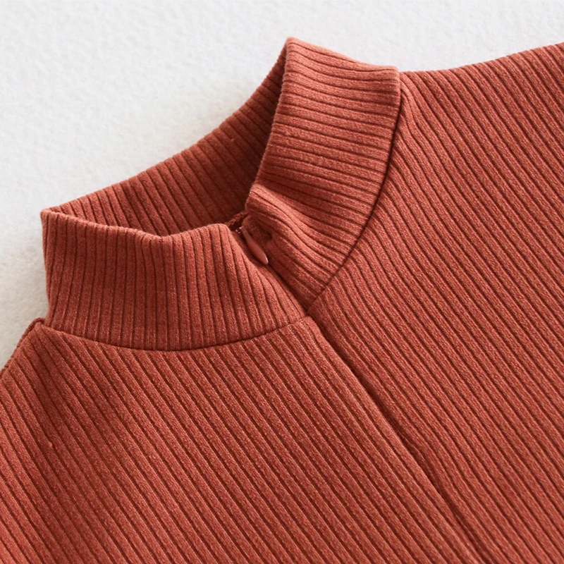 Женские Боди комбинезон облегающее платье на молнии с длинным рукавом размера