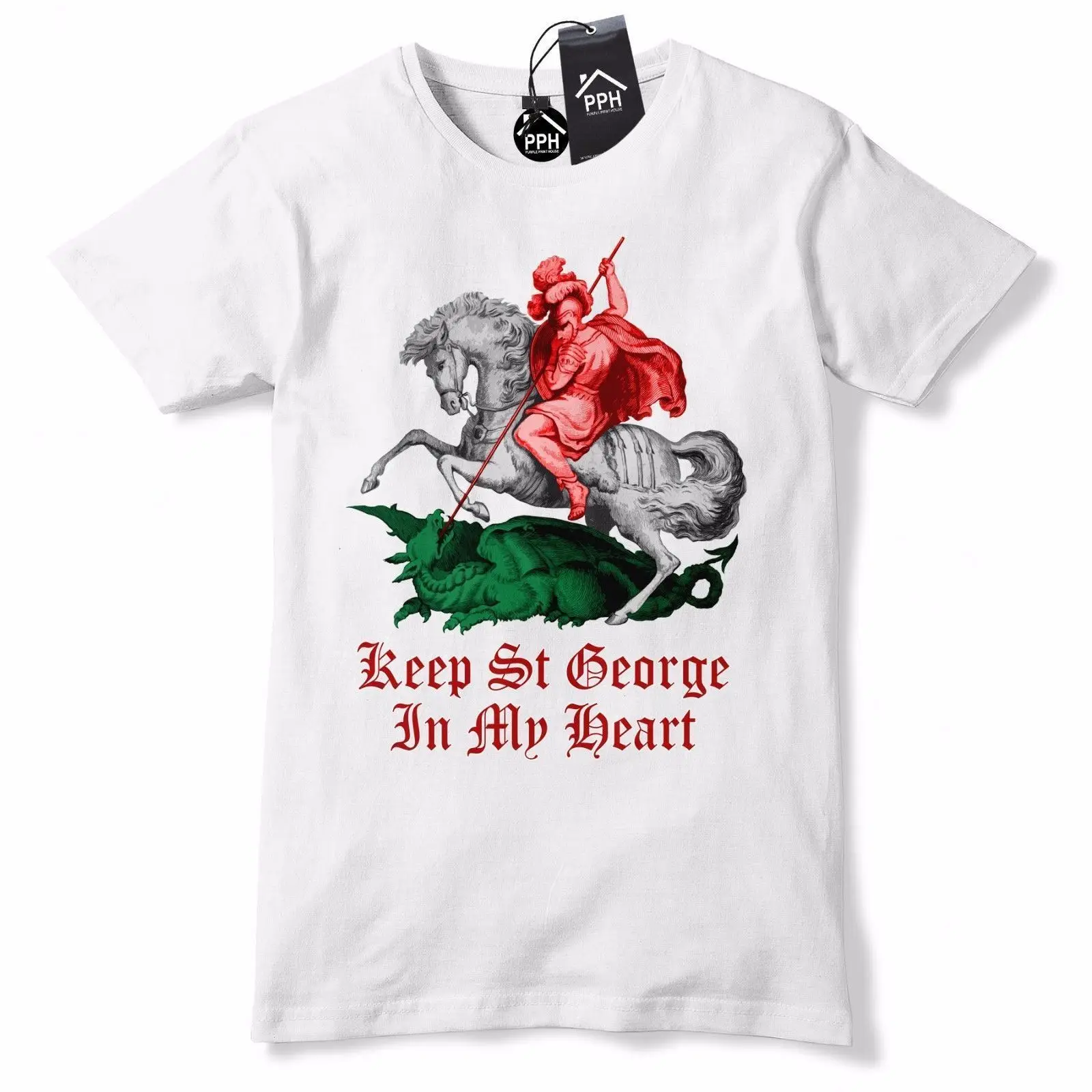 Английский св. Джордж в моем сердце цветная футболка Англия рубашка Убийца