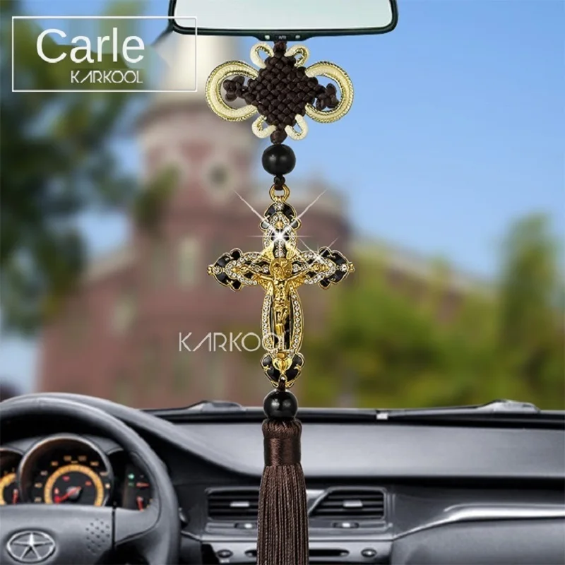 

Exquisite car metal diamond cross religion best pendant akssuar accesorios coche automovil accessori auto accessoire voiture