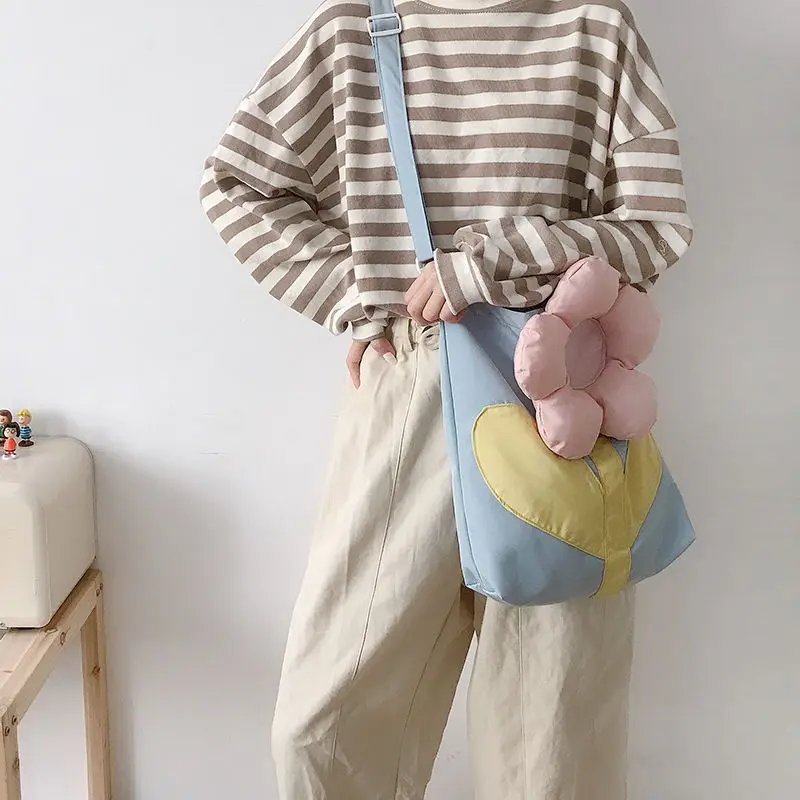 

Canvas Ladies Shoulder Bags Women's Handbags Fashion Designer Female Crossbody Bags Flowers Large Capacity Tote Bags for Women