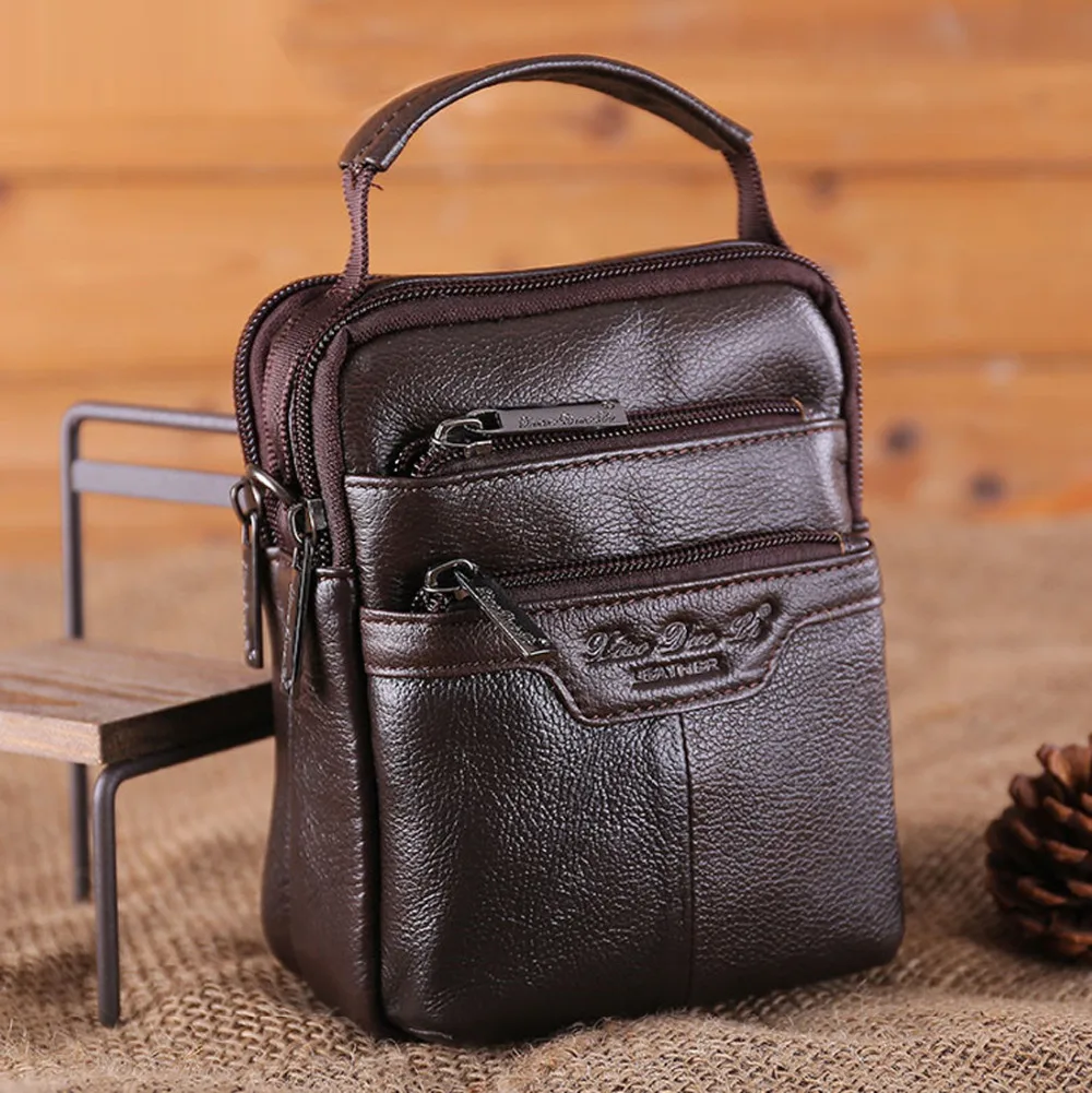 Men Genuine Leather Belt Hip Bum Waist Fanny Purse Pack Pouch High Quality Small Business Shoulder Messenger Cross body Bag |