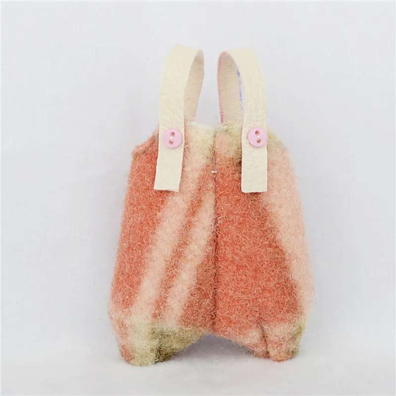 

New 16cm BJD Ob11 Doll Clothes Plaid Overalls Plush Wide-leg Pants 1/12 Dolls GSC Universal Accessory Toys for Girls Diy Gift