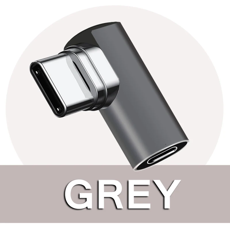 Магнитный usb-адаптер типа L для MacBook Pro, 15 дюймов, 87 Вт, 4.3A, локоть, USB type C, разъем для зарядки для huawei, samsung, Xiaomi - Color: Grey
