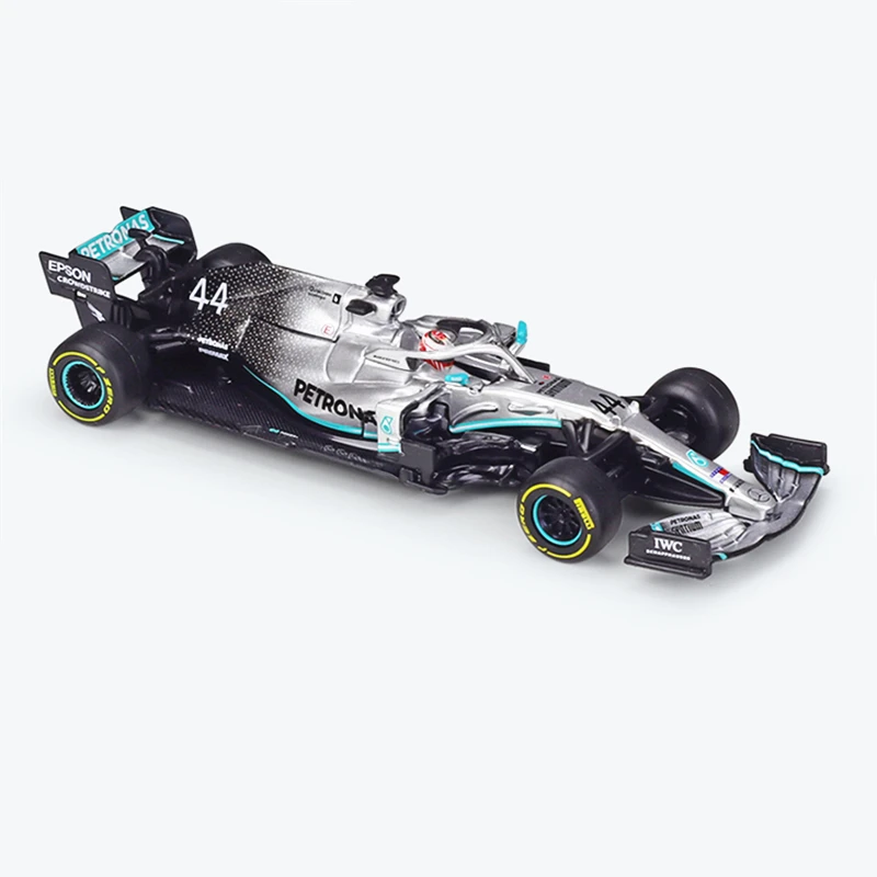 Bburago 1:43 F1 Mercedes Benz 2019 W10-44 Formula car Acrylic dust cover simulation decoration collection toy die casting model |