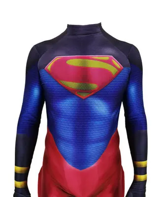 Детская и взрослая Superboy Костюмы для косплея костюм супергероя на Хэллоуин зентай