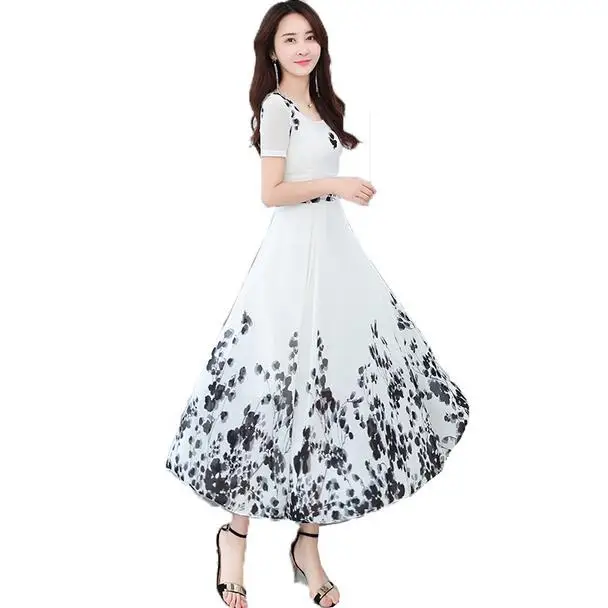 Офисное женское летнее платье новинка 2020 корейские женские длинные шифоновые