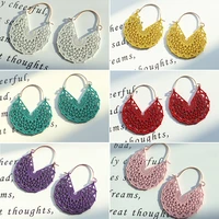 popular u shaped earrings female fashion spring new products red yellow white earrings women jewelry