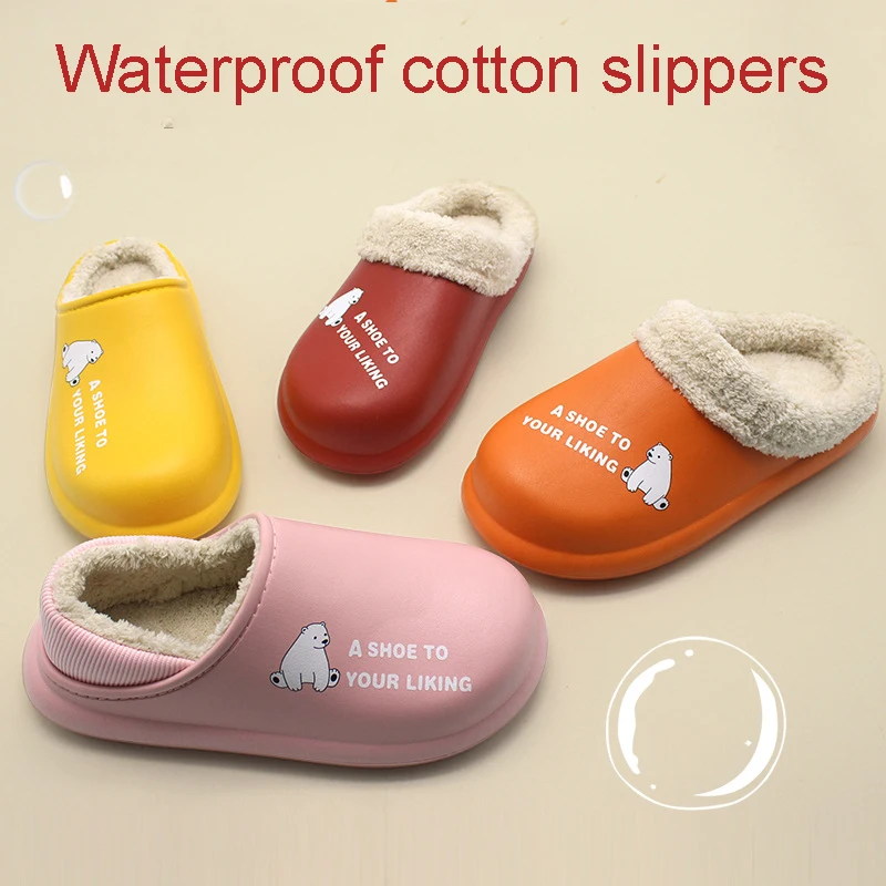 2020 зимние хлопковые домашние тапочки унисекс женские с мультяшным рисунком и