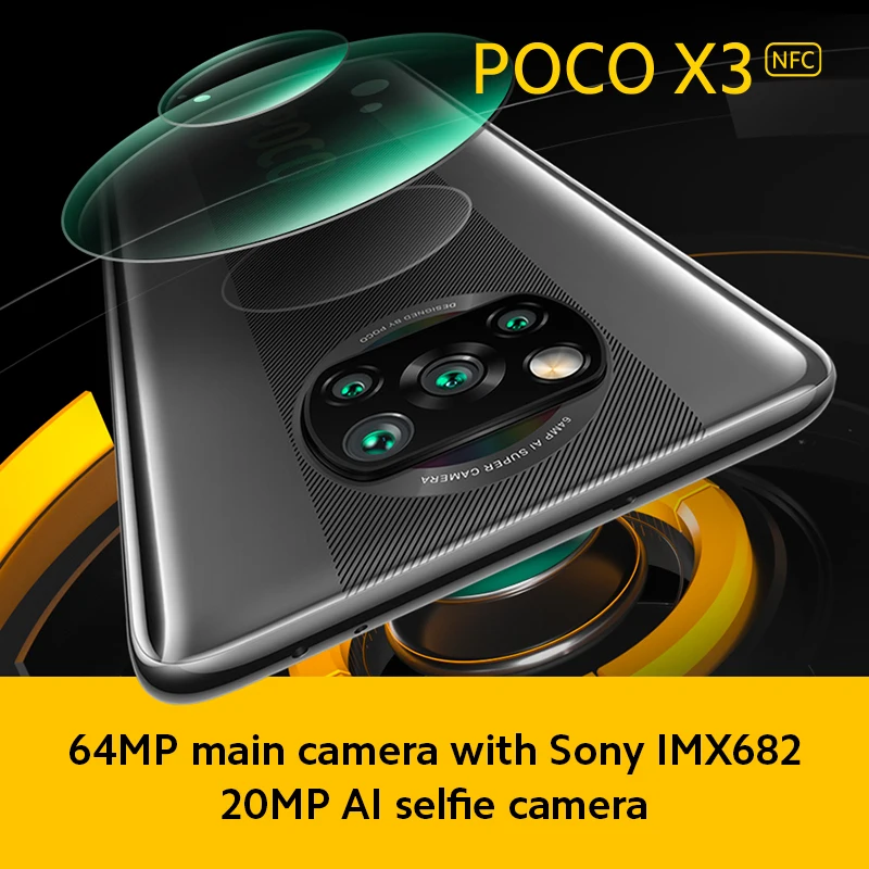 В наличии глобальная версия POCO X3 NFC Snapdragon 732G 120Hz DotDisplay смартфон 5160mAh 33W Быстрая