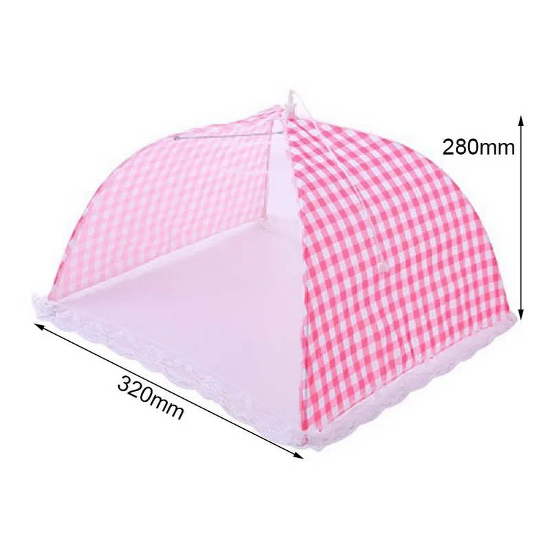 pink 12 inch Hoomall 1 шт., кухонные складные сетчатые крышки для еды, анти-муха, москитный зонтик, гигиеническая сетка, Стильная крышка для еды, принадлежности для барбекю, пикника, кухонные принадлежности - Цвет: pink 12 inch