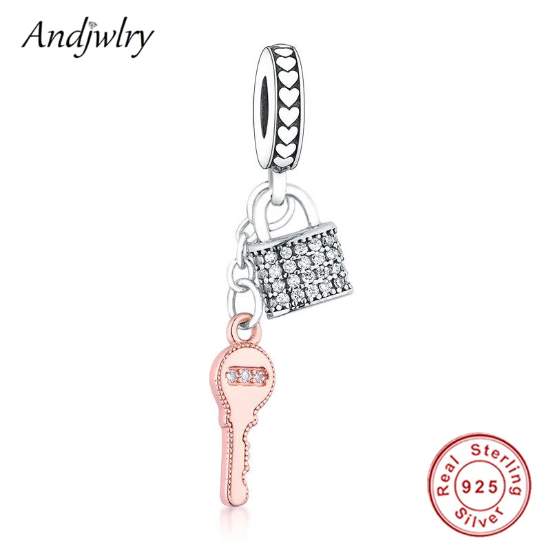 

Подходит к оригиналу Pandora, очаровательный Браслеты 100% 925 пробы серебро серьги замок и ключ с позолоченным кольцом подвески, сделай сам, брело...