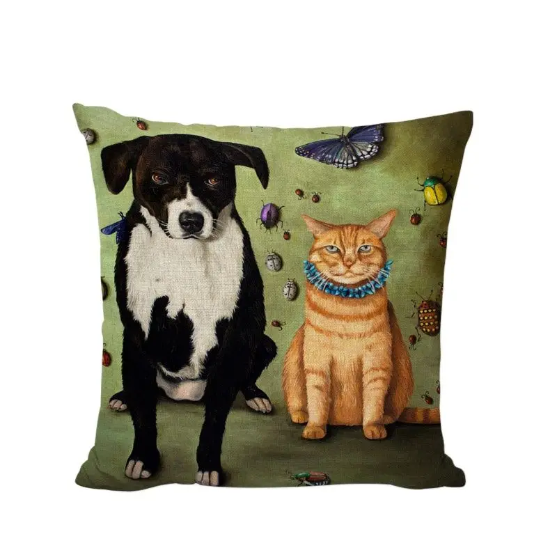 Чехлы для автомобиля современное искусство подушка кошки далматинь лошадь