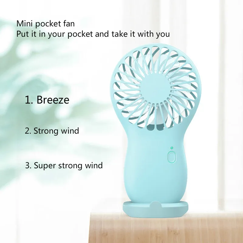 

USB Handheld Small Charge Fan Portable Hanging Neck Pocket Mini Fan Mobile Phone Bracket Fan