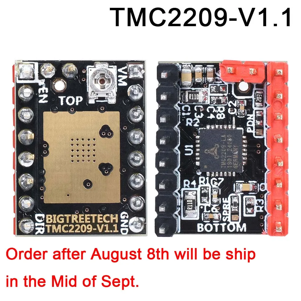 TMC2209 V1.1 BIGTREETECH TMC2209 UART TMC2208 шаговый двигатель драйвер Stepsticks Mute VS TMC2130 TMC2100 для SKR V1.3 Pro E3 DIP материнская плата - Цвет: TMC2209 V1.1